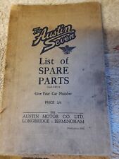 Austin seven list for sale  MARLBOROUGH