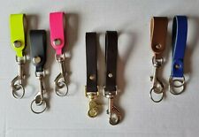 MULTICOLOURED Real Leather Strong Metal & Leather Belt FOB/KEY Holder Handmade  for sale  Shipping to South Africa