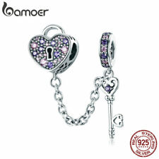 BAMOER Solid 925 Sterling Silver Charm Bead Colorful CZ Fit Bracelets Jewelry for sale  Shipping to South Africa