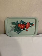 Vintage Metal Serving Tray Floral 14 1/4”x8 3/4” for sale  Shipping to South Africa