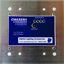 controlador de perseguidor de iluminação chaser4 4 x 600 W, luzes LED 120V, neon. Feito nos EUA comprar usado  Enviando para Brazil