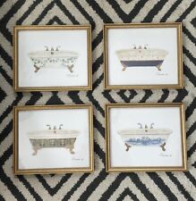 Set Of 4 Framed Gamboa Victorian Tub Art  for sale  Shipping to South Africa