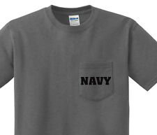 Usado, Bolso T-shirt masculina Marinha Dos Estados Unidos Bolso Tee camisa masculina Cinza Escuro Marinha Eua comprar usado  Enviando para Brazil