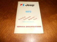 Usado, 1972 JEEP SERVICE MANUAL SPECS BOOK CJ-5 CJ-6 COMMANDO WAGONEER TRUCK / 68 Páginas comprar usado  Enviando para Brazil