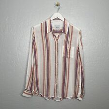 Camisa de lino con botones Rails para mujer M joya a rayas dorada azul rosa rosa Charli segunda mano  Embacar hacia Argentina