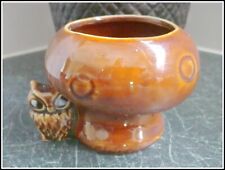 Vintage Ceramic glazed  Plant Pot Planter trinket pot owl for sale  NEWPORT