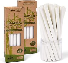 Canudos de bambu em pó natural biodegradável compostável à base de plantas 50 peças, usado comprar usado  Enviando para Brazil