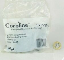 ROOFING SHEET FIXINGS CORRUGATED BITUMINOUS X20 BLACK NEW COROLINE for sale  Shipping to Ireland