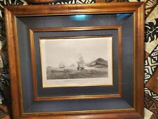 Used, "View of the Anchorage of the Vessels, at the Island of Mowee" In Koa Frame  for sale  Shipping to Canada