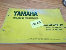 Yamaha DT125E 1979 1G0 France DTE 125 catalogue pièces détachées parts list d'occasion  Expédié en Belgium
