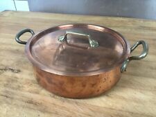 Williams Sonoma Copper Stock Pot With Lid Made in France 11 1/4 by 3 3/4 for sale  Shipping to South Africa