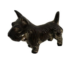 Estatuilla de colección Sm metal Schnauzer terrier perro negro plata 1,75"" adorno japonés, usado segunda mano  Embacar hacia Argentina
