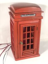 London Telephone Booth Vintage Landline Light Up Display Red Phone, used for sale  Shipping to Canada