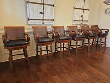 brown leather wood barstools for sale  Kennesaw