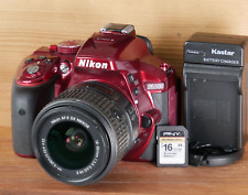 Kit de câmera Nikon D5300 24MP DSLR com lente 18-55mm vermelha *TESTADA* obturador 14.882, usado comprar usado  Enviando para Brazil