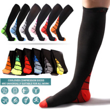 Anti-Fatigue Compression Socks Sports Knee High Stockings Calf Support Men Women til salgs  Frakt til Norway