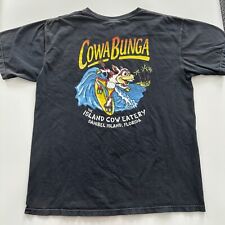 Camiseta Cowabunga Surfing Cool Cow Vintage Preta Desbotada Tamanho Grande ou Extra Grande 22x28,5 comprar usado  Enviando para Brazil