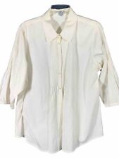 Blusa branca feminina tamanho XXL manga 3/4 plissada botão frontal algodão comprar usado  Enviando para Brazil