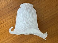 Vintage Frosted Glass w/White Spots Lily Shaped Hanging Lamp Shade, 2" Fitter for sale  Santa Fe Springs