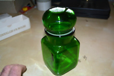 Square Green Glass Storage Jar with Bubble Lid for sale  Shipping to South Africa