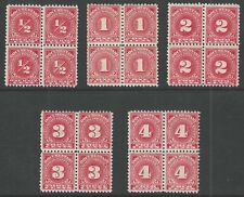 U.S., Documentary Revenue, Scott #R206-210 Blocks of 4, Mint, Never Hinged for sale  Shipping to South Africa