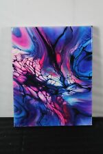 Used, ABSTRACT CANVAS ART Original Acrylic Painting Bright Modern ARTWORK 14" X 11" for sale  Shipping to Canada