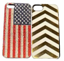 Conjunto de 2 capas plásticas para celular iPhone 4 4S bandeira americana dos EUA e listras Chevron comprar usado  Enviando para Brazil