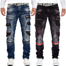 Męskie spodnie dżinsowe Cipo & Baxx specjalne dwukolorowe cargo streetwear oversize na sprzedaż  Wysyłka do Poland
