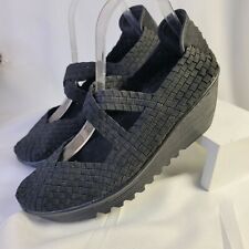 Bernie Mev Wedges Sz 10 Woven Black Lulia Slip On Memory Foam Comfort 41 EU , used for sale  Shipping to South Africa