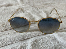 Óculos de sol Ray Ban RB3447 redondo metal 001/3F dourado/azul lentes de vidro usado comprar usado  Enviando para Brazil