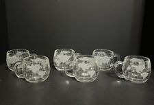Used, 6 Vintage NESTLE Nescafe World GLOBE Etched Clear Glass Coffee Mugs 8 oz Cup EUC for sale  Shipping to South Africa