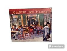 Arte de pared de lona Paris Cafe De Flore 30x24 x 1 y 3/8 moderno $233, usado segunda mano  Embacar hacia Argentina