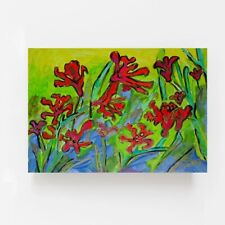 new acrylic painting landscape nowy obraz do salonu kwiaty flowers irysy, używany na sprzedaż  PL