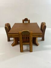 Mesa de jantar e 4 cadeiras de madeira para casa de bonecas rústica/fazenda - 031224, usado comprar usado  Enviando para Brazil