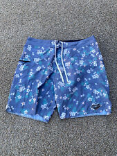 Usado, Pantalones cortos de tabla de surf Jacks para hombre 36 azul floral cordón informal elástico para hombre segunda mano  Embacar hacia Argentina