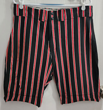 Shorts de beisebol atlético listrado preto/vermelho vintage POWERS personalizado sob medida 33 comprar usado  Enviando para Brazil