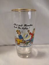 Vintage 1960's German Cartoon Beer Glass with  Gold Rim - 7 " Tall for sale  Shipping to South Africa