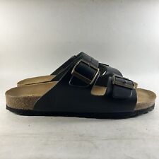 Sandgrens Costa Classic Cork Sandals Buckle Slides Black Size EU 43 US 10 for sale  Shipping to South Africa
