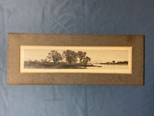 Antique Early 1900s River Landscape Etching Print 24"x9" Signed G. Rich for sale  Shipping to South Africa