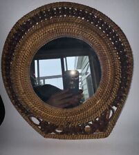 Espelho de vime vintage boho vime espelho vaidade decoração espelho comprar usado  Enviando para Brazil