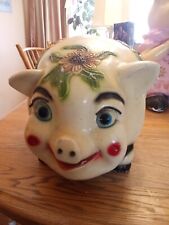 GIANT Vintage Large Floral Pig Piggy Bank Ceramic Collectible for sale  Shipping to South Africa