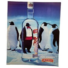 Anuncio estampado de vodka Smirnoff de colección 1994 pingüino esmoquin en botella puro destacado segunda mano  Embacar hacia Argentina