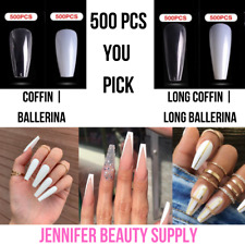 500Pcs/Bag Long Ballerina False Nail Tips Acrylic Coffin Full Cover Fake Nails for sale  Shipping to South Africa
