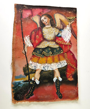 Used, Vintage Cuzco School Oil Painting W Gold Gilt Angel #1 Of 3 NO Reserve for sale  Shipping to South Africa