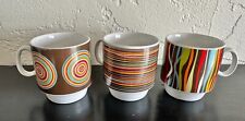 Usado, Juego de 3 tazas de café apilables retro multicolores colección de colección de café de café   segunda mano  Embacar hacia Argentina