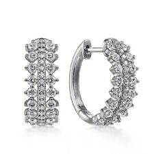 2.50Ct Round Cut Lab-Created Diamond Women's Hoop Earrings 14K White Gold Finish for sale  Shipping to South Africa