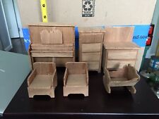 Vintage White Doll House Furniture- Folk Art - Lot Of 6 Pieces for sale  Shipping to South Africa