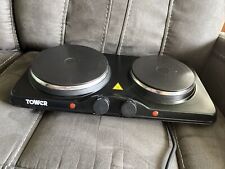 Tower Double Twin Hot Plate Table Top Electric Cooking Hob Portable Cooker 2500W, used for sale  Shipping to South Africa