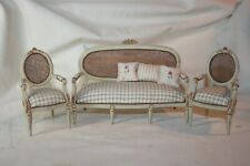 Miniature Dollhouse Charlotte Hunt Louis XVI Sofa & Chairs Museum Quality 1:12 for sale  Shipping to South Africa