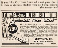 1937 Print Ad Lejay Electric Outboard Motors Lightweight,Silent Minneapolis,MN for sale  Shipping to South Africa